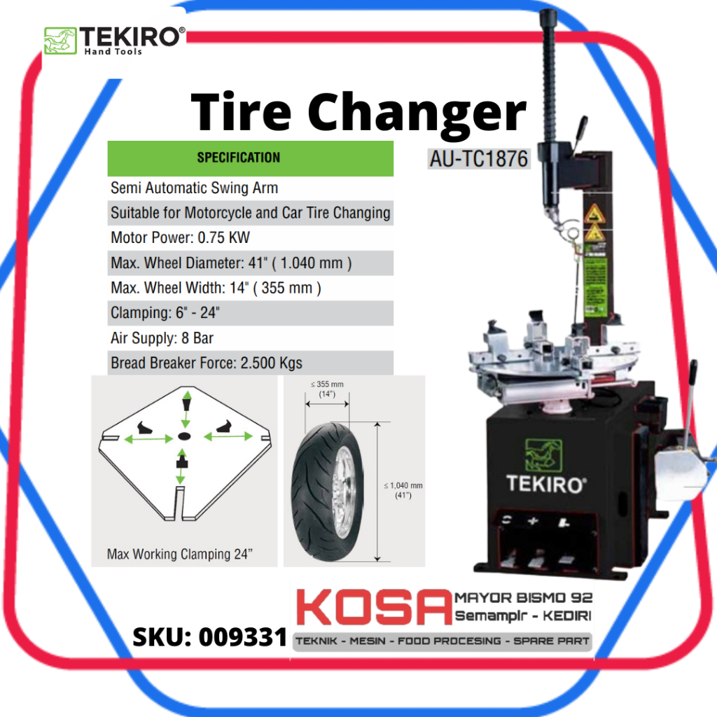 TEKIRO Tire Changer Alat Pembuka Ban Otomatis TEKIRO Alat Pembuka Ban Motor alat Pembuka ban Mobil T
