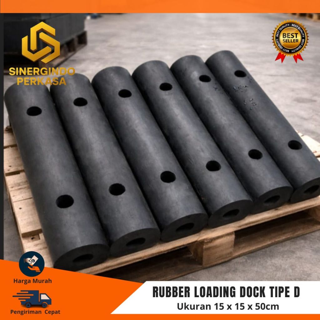 Rubber bumper loading dock / pelindung loading dock / tipe D  15 x 15 x 50cm