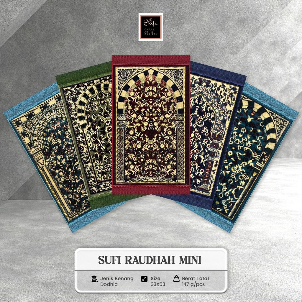Sajadah Lipat Kecil Kepala Muka Motif Rawdah Halus Turki Raudah Sufi Raudhah Mini 33x53 Cm