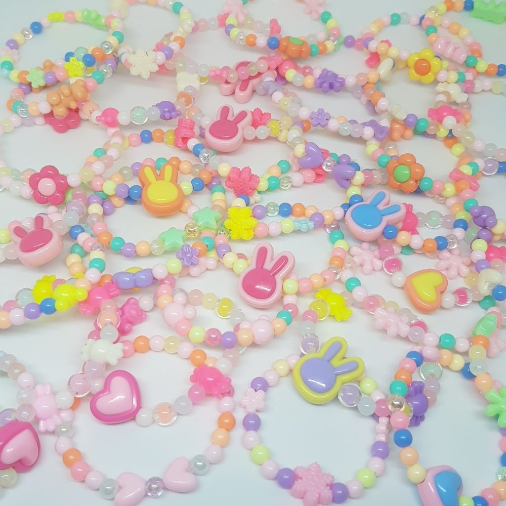 12pcs Gelang Bayi dan Gelang Anak Perempuan Random Baby Bracelet Size Newborn Xtra XS , Bayi XS, Ana