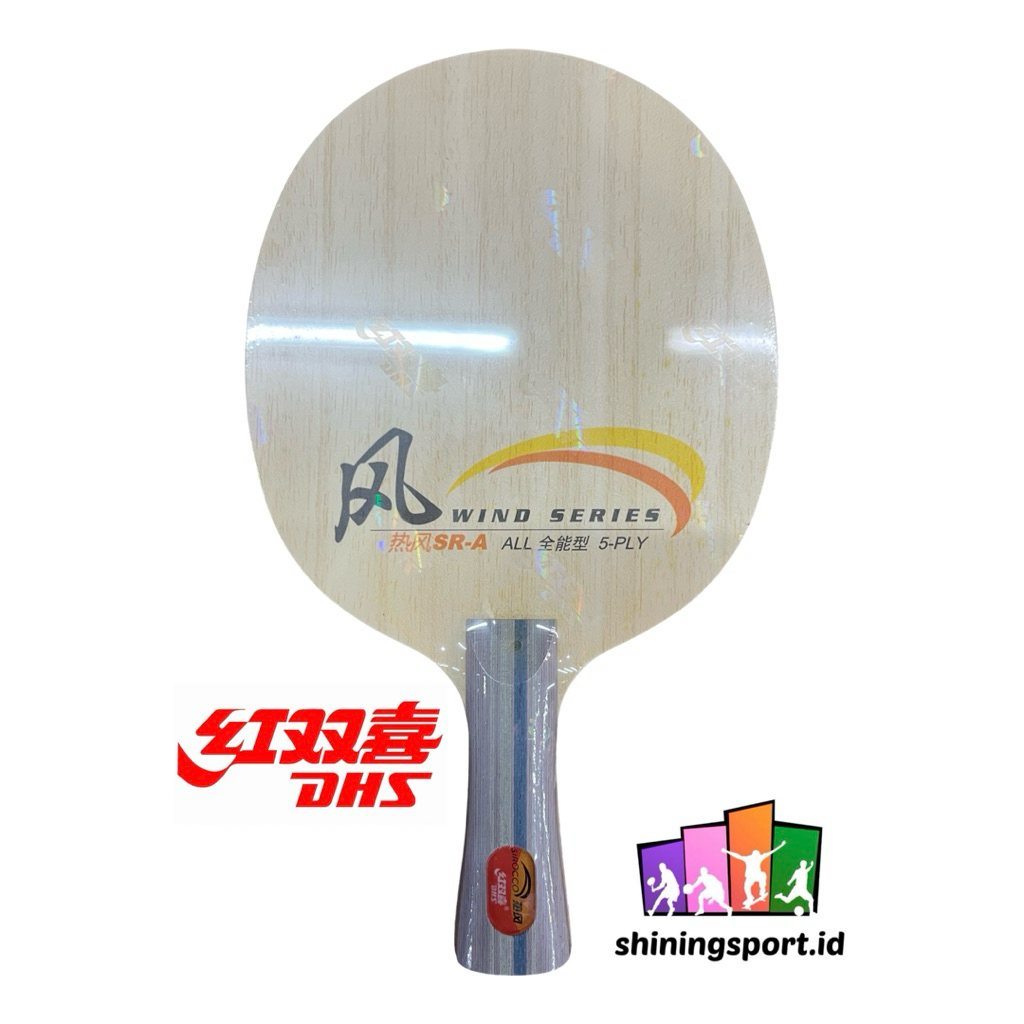 Kayu Bet Pingpong Tennis Meja Standar ITTF DHS SR-A 5-PLY Wind Series 100% Original