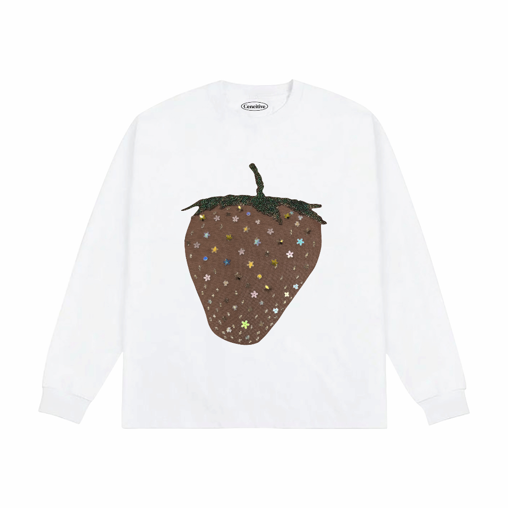 TS-Cencitive Strawberry Chocolate Longsleeve White