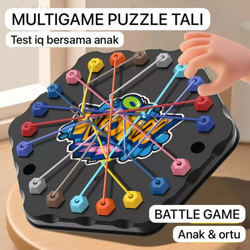 MAINAN EDUKASI PAPAN PUZZLE TALI PK BATTLE TEST IQ ANAK MELATIH PEMIKIRAN ANAK/PENYELESAIAN KEPINTAR