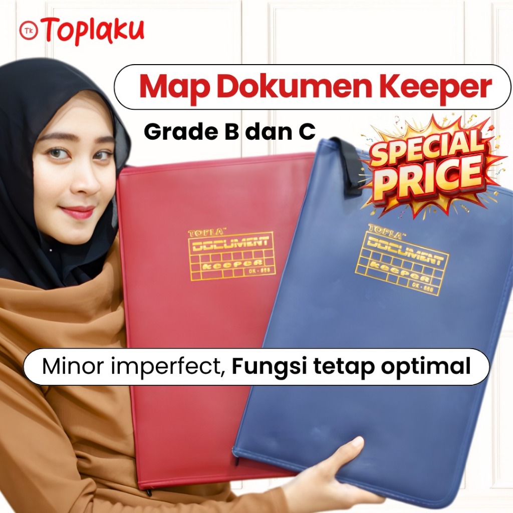Blossoomstore - Map Dokumen Keeper Ijazah F4 Anti Air Resleting Tempat Berkas Sertifikat Raport