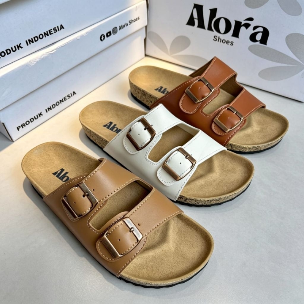 Sandal selop fladeo puyuh wanita dewasa Sendal slop flat gesper brand matahari
