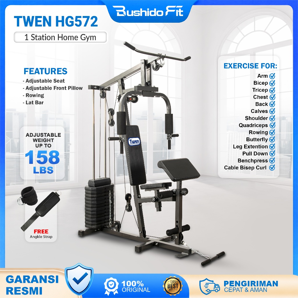 Home Gym Twen HG572 Homegym 1 Sisi Alat Olahraga Alat Gym Set Alat Fitnes