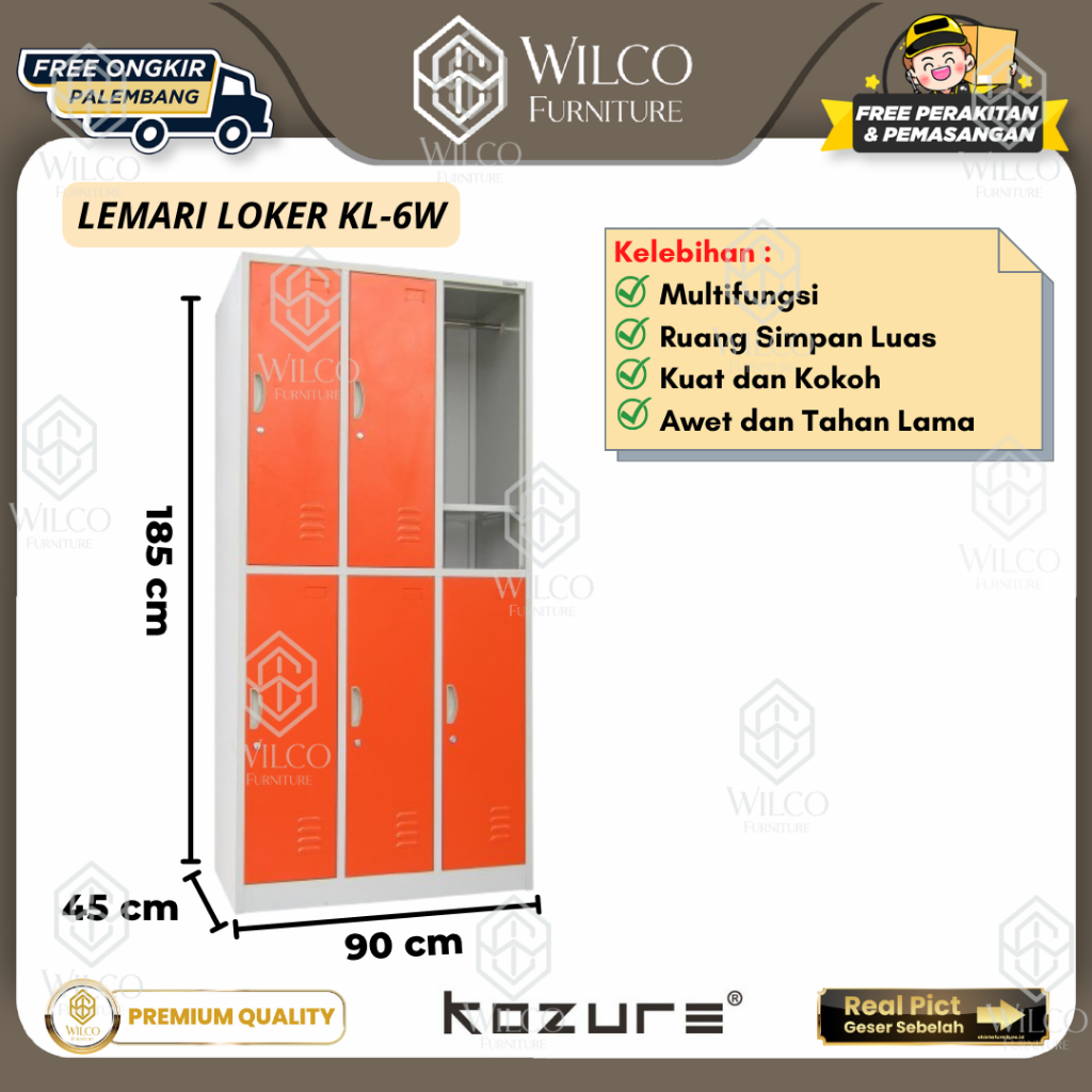 Lemari Loker Besi KL-6W by Kozure | Locker Besi 6 Pintu | Lemari Besi Serbaguna