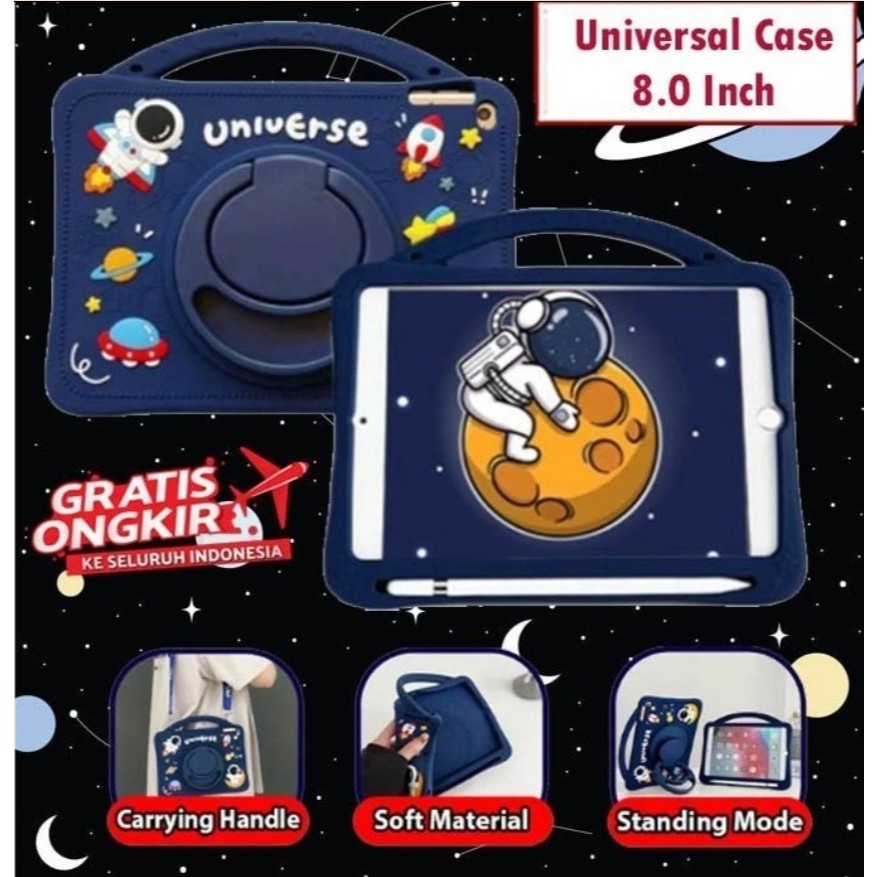 Huawei Matepad Mini 8.8 Soft Case Anak Kids Astronot Slot Pen Lucu 360 Kuat Casing Cover Cewek Cowok