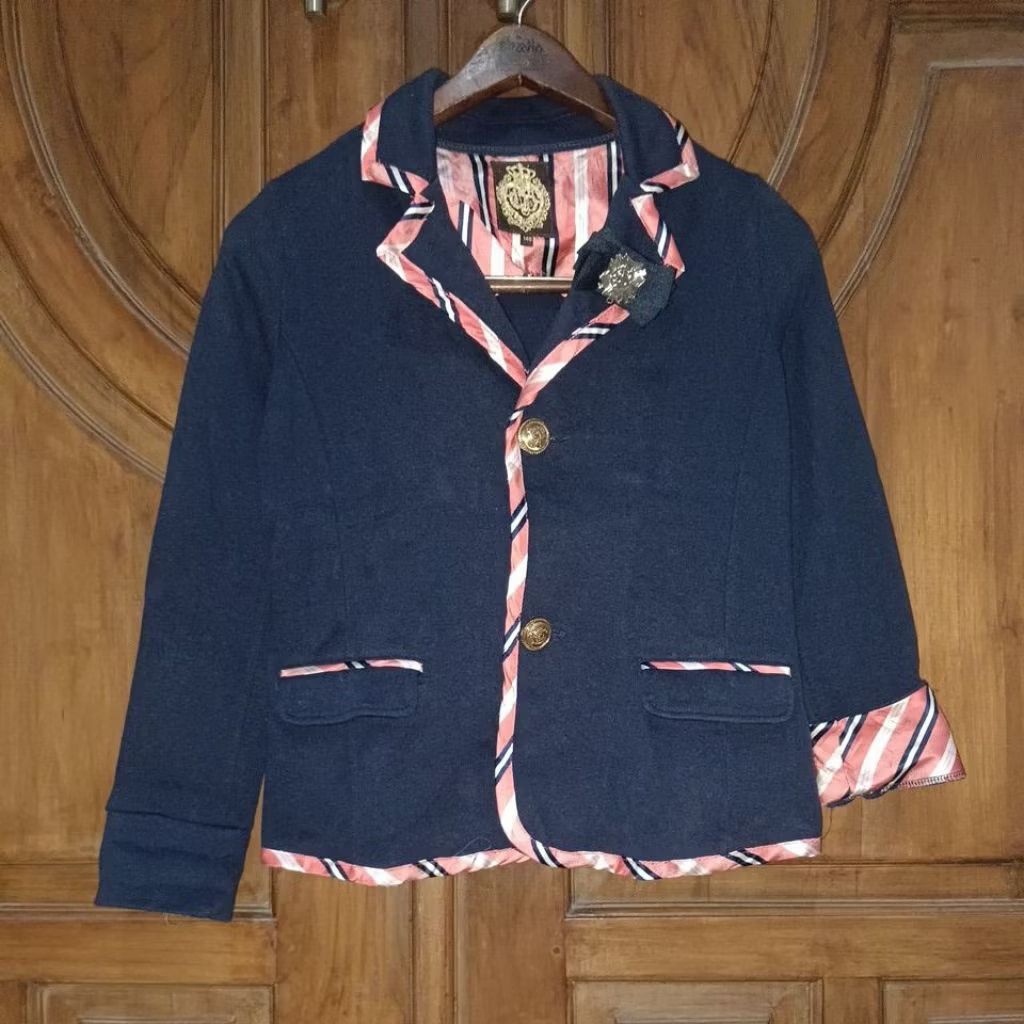 PRELOVED CINDY KIDS Blazer Anak Laki Laki Navy Washed Stik Balik Pink LD 80 (Reject)