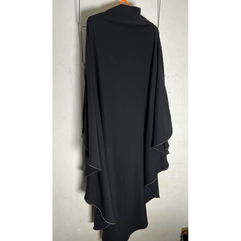 French Khimar elmadina.abaya warna hitam