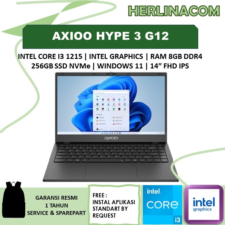 AXIOO HYPE 3 G12 INTEL CORE I3 1215U | 8GB/256GB SSD | DOS