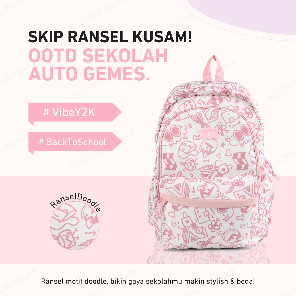 BUZZBAG - Tas ransel sekolah wanita ransel sekolah korean style wanita tas sekolah lucu korean style