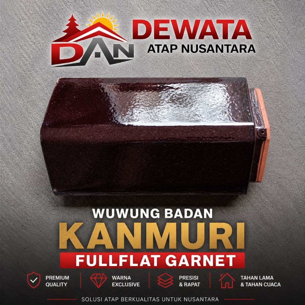genteng wuwung/nok kanmuri fullflat garnet