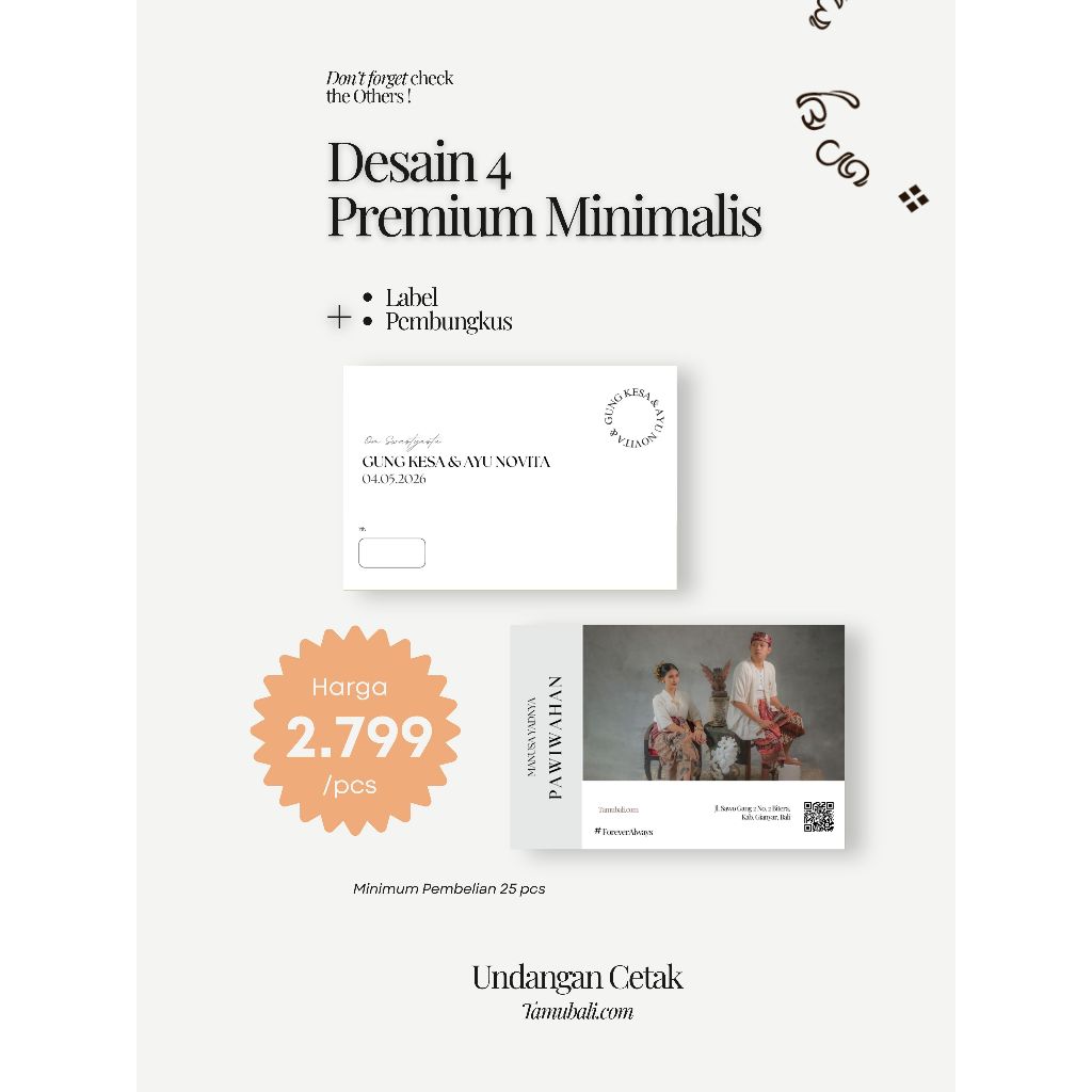 Undangan Pernikahan Premium Minimalis, Undangan Cetak Premium
