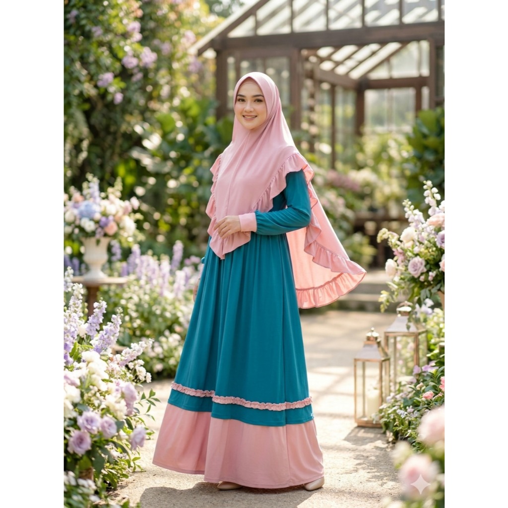 Set Gamis Cantik Nibras Size S Diskon Spesial 50%