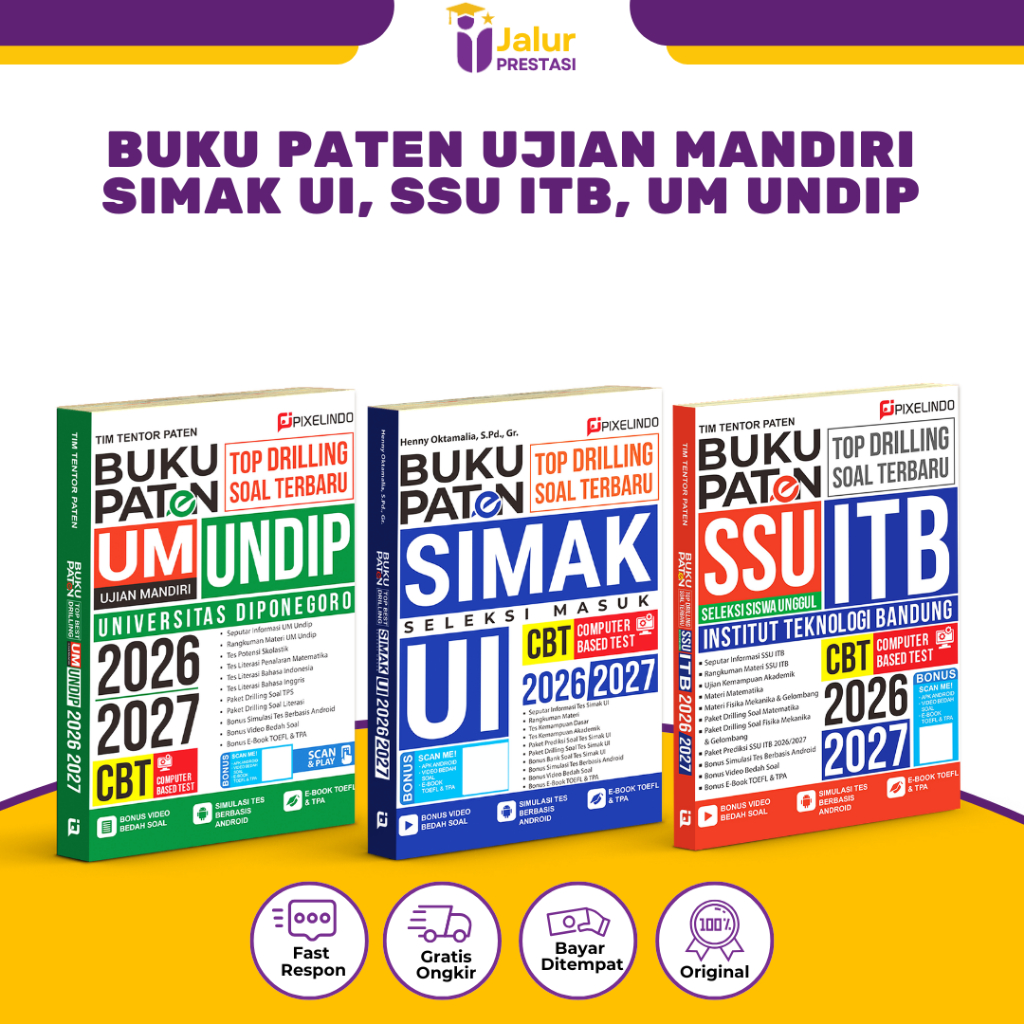 Buku Paten Ujian Mandiri ( UM UNDIP, SIMAK UI, SUU ITB ) 2026/2027 - Pixelindo