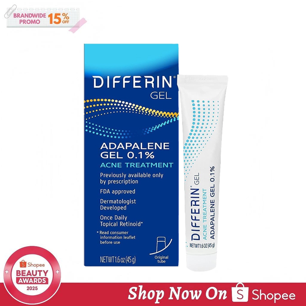 Differin Adapalene Gel 0.1% Acne Treatment 15gr/Treatment Jerawat