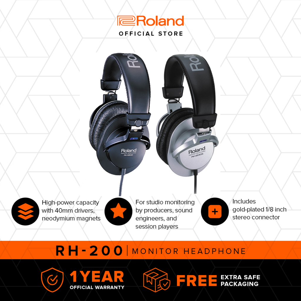 Roland RH-200/RH-200S Monitor Headphones (Black & Silver)