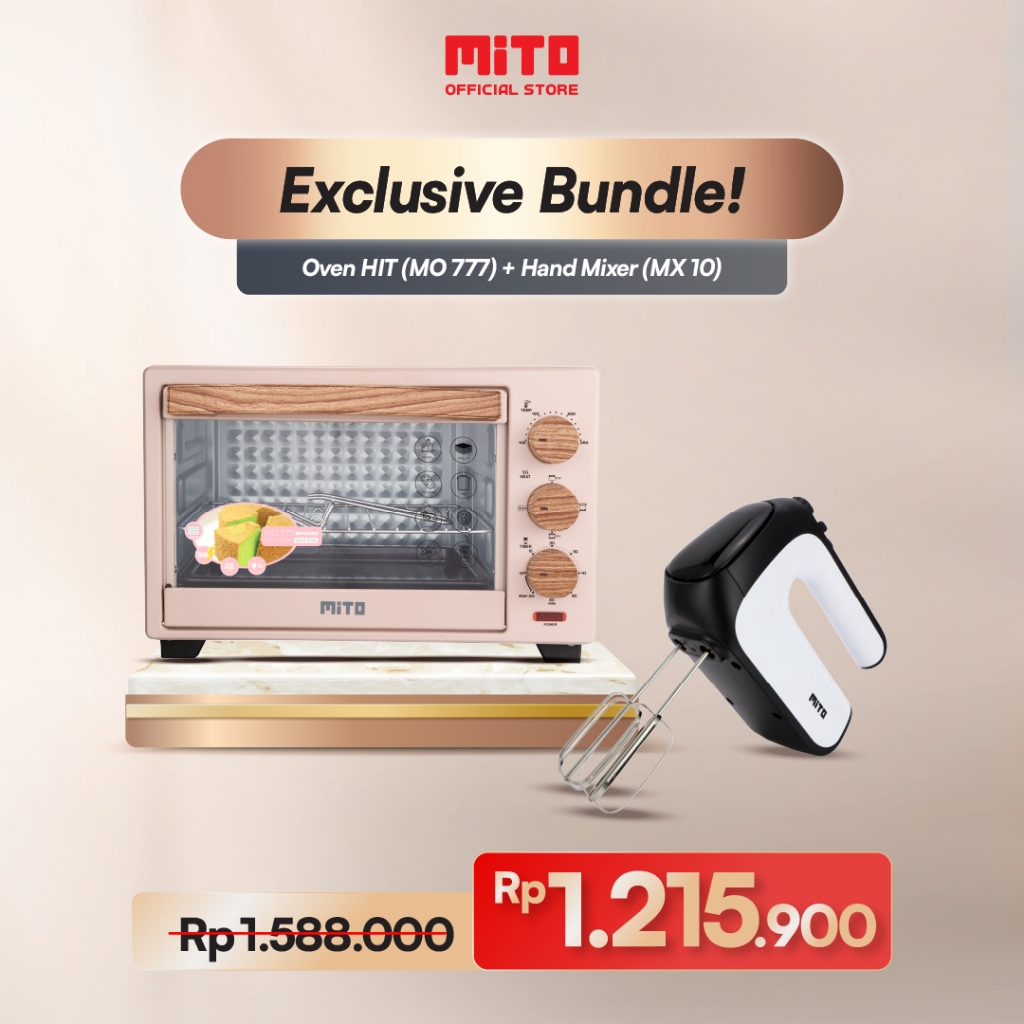MITO Oven Listrik HIT Wood Series MO777 22L Original Pemanggang Kue dan Makanan