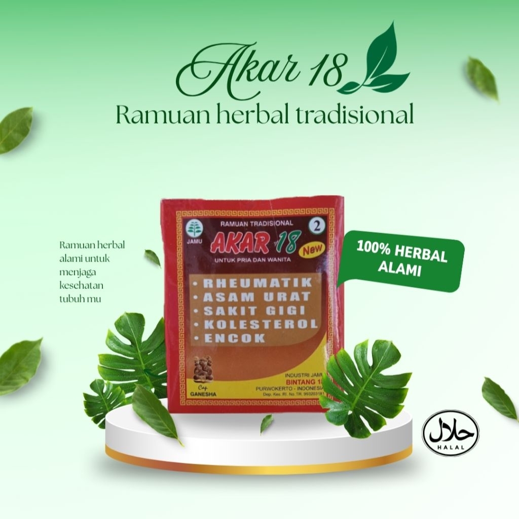 Akar 18 Kapsul Tradisional | Herbal Kebugaran Aktivitas Harian