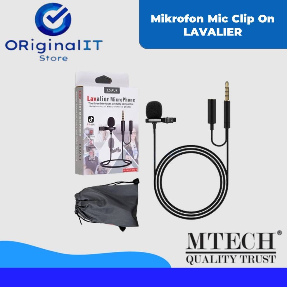 MTECH Mikrofon Mic Clip On LAVALIER Microphone Live Vlog Youtube Smule Bigo