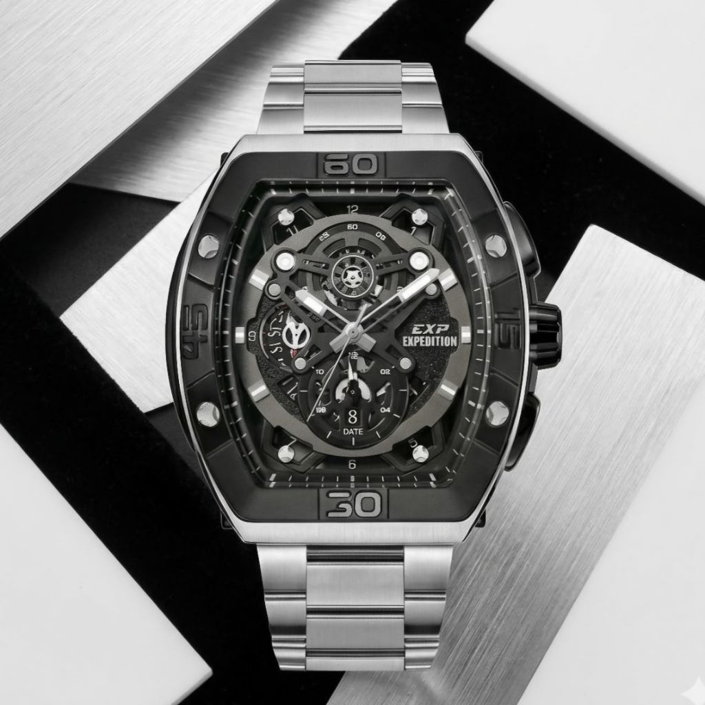 Expedition 6800 Silver Black Rantai Pria Original