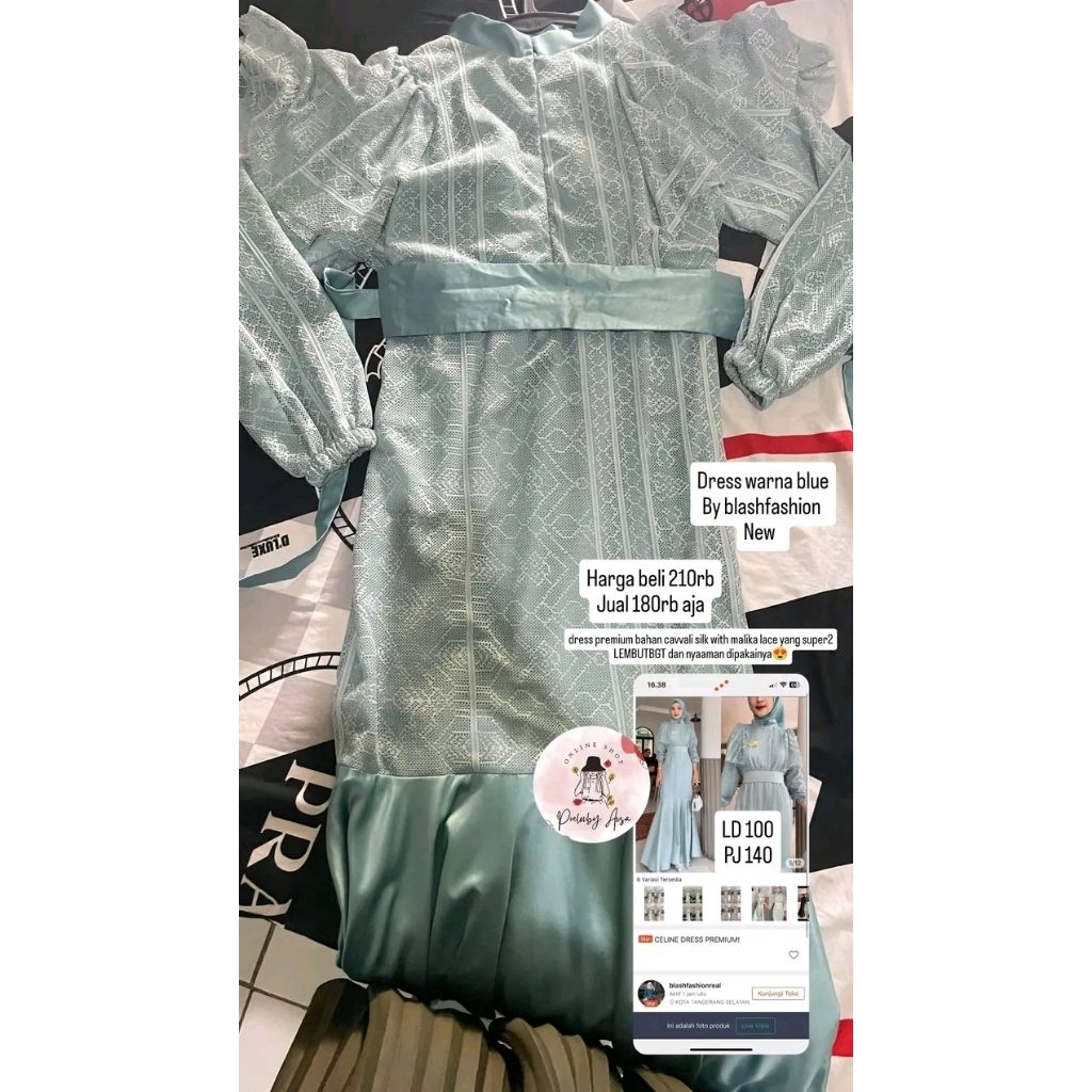 dress kondangan baby blue brukat mermaid