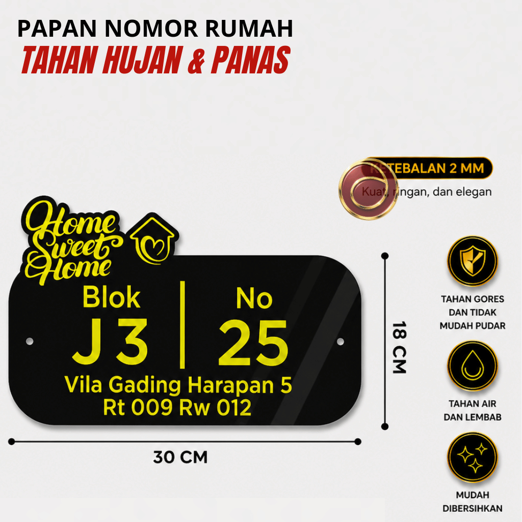 PAPAN NOMOR RUMAH AKRILIK | NOMER RUMAH AKRILIK | NO RUMAH AKRILIK | ALAMAT RUMAH HURUF H10