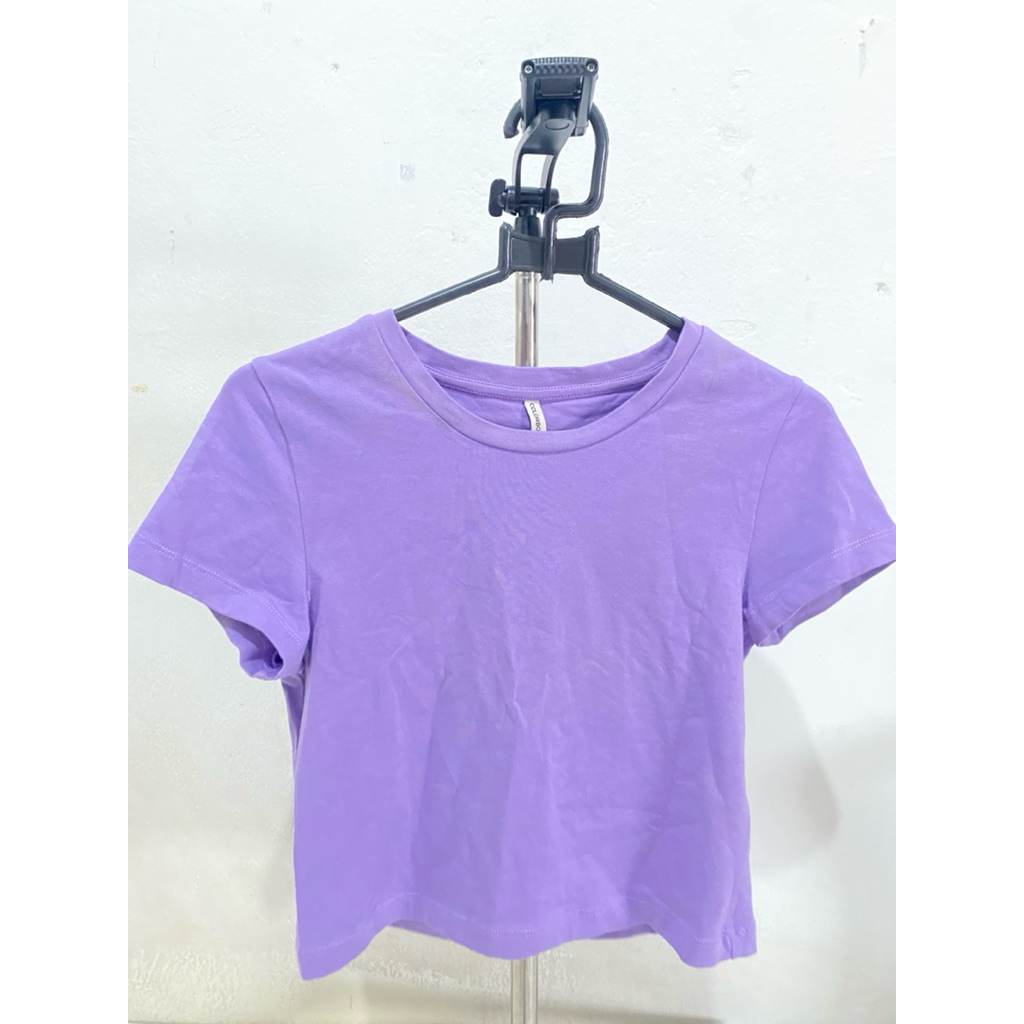 Kaos Crop Top COLORBOX Fitted Short Sleve Crop T-Shirt