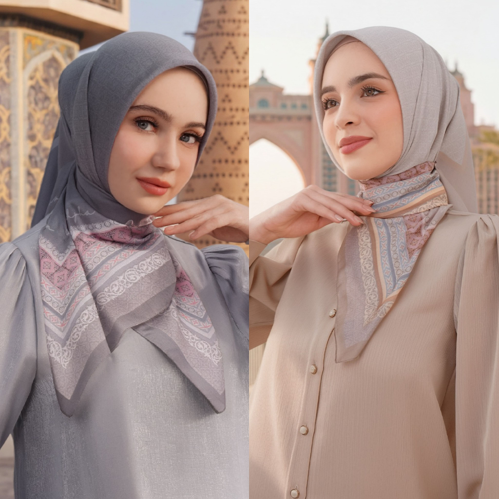 MANDJHA Riona Scarf by Ivan Gunawan - Jilbab Terbaru Ivan Gunawan Segi Empat voal