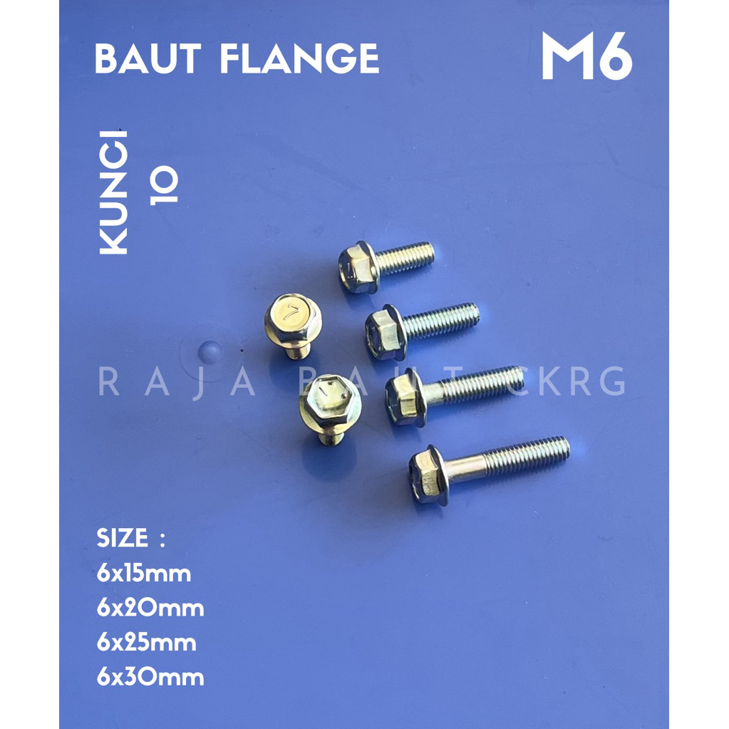 BAUT FLANGE M6 KUNCI 10 | BAUT 10 | FLANGE BOLT