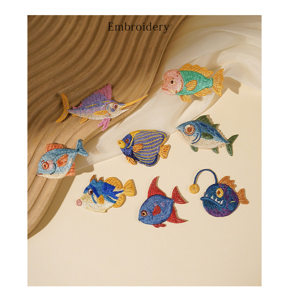 Bordir Patch Fish Iron Patch Ikan