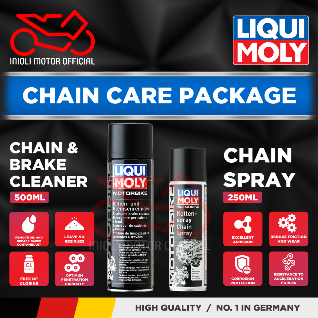PAKET LIQUI MOLY CHAIN CLEAN CHAIN LUBE PEMBERSIH PELUMAS RANTAI MOTOR NINJA CBR R15 R25 XABRE CB 15