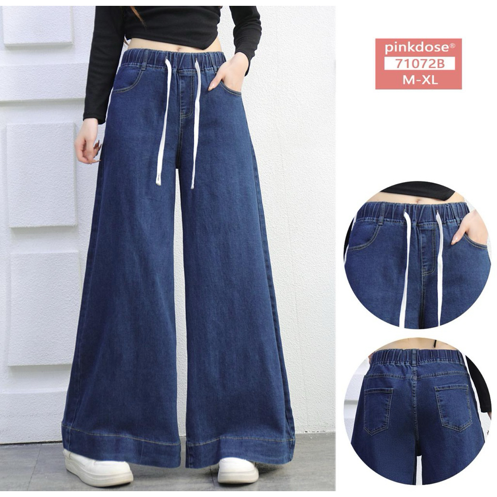 KULOT SKENA HW PINGGANG KARET TALI BAHAN JEANS STRETCH PINKDOSE JEANS