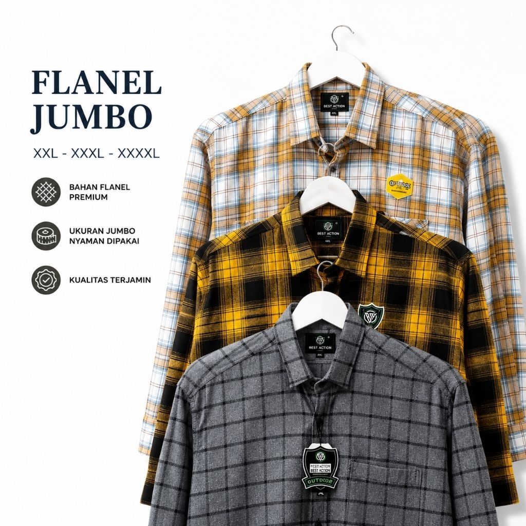 KEMEJA FLANEL JUMBO OVERSIZE KEMEJA XXL XXXL XXXXL KEMEJA FLANEL PRIA DAN WANITA