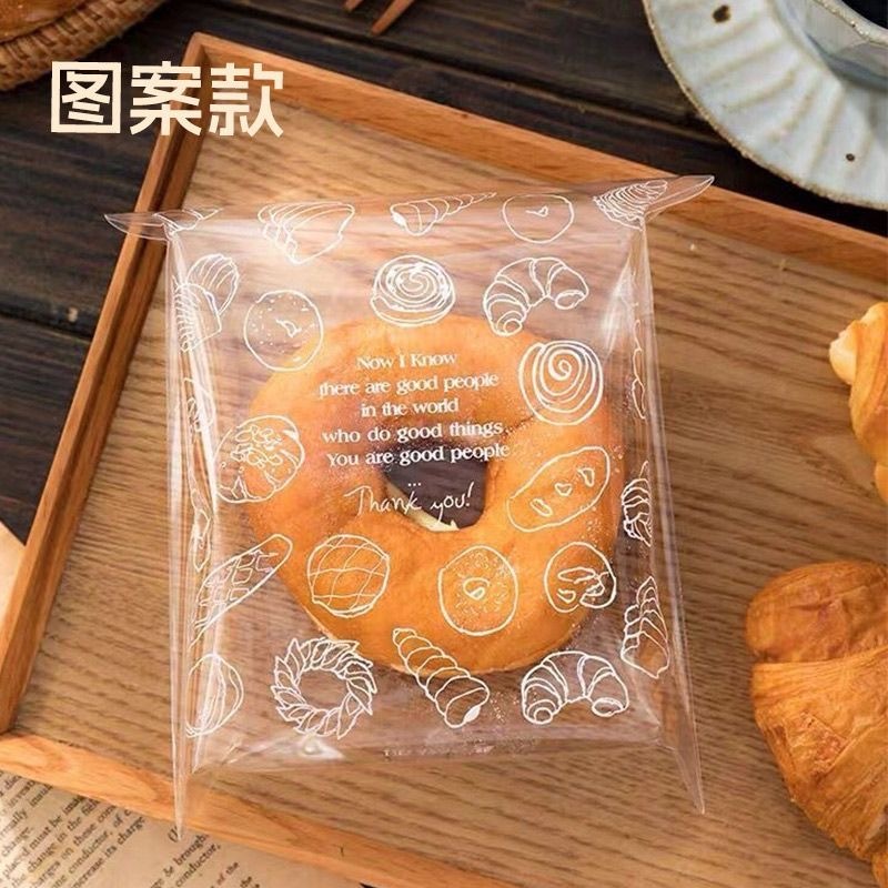 TCBake (100pcs) Plastik Roti OPP Plastik Roti Motif Plastik Donat Kue