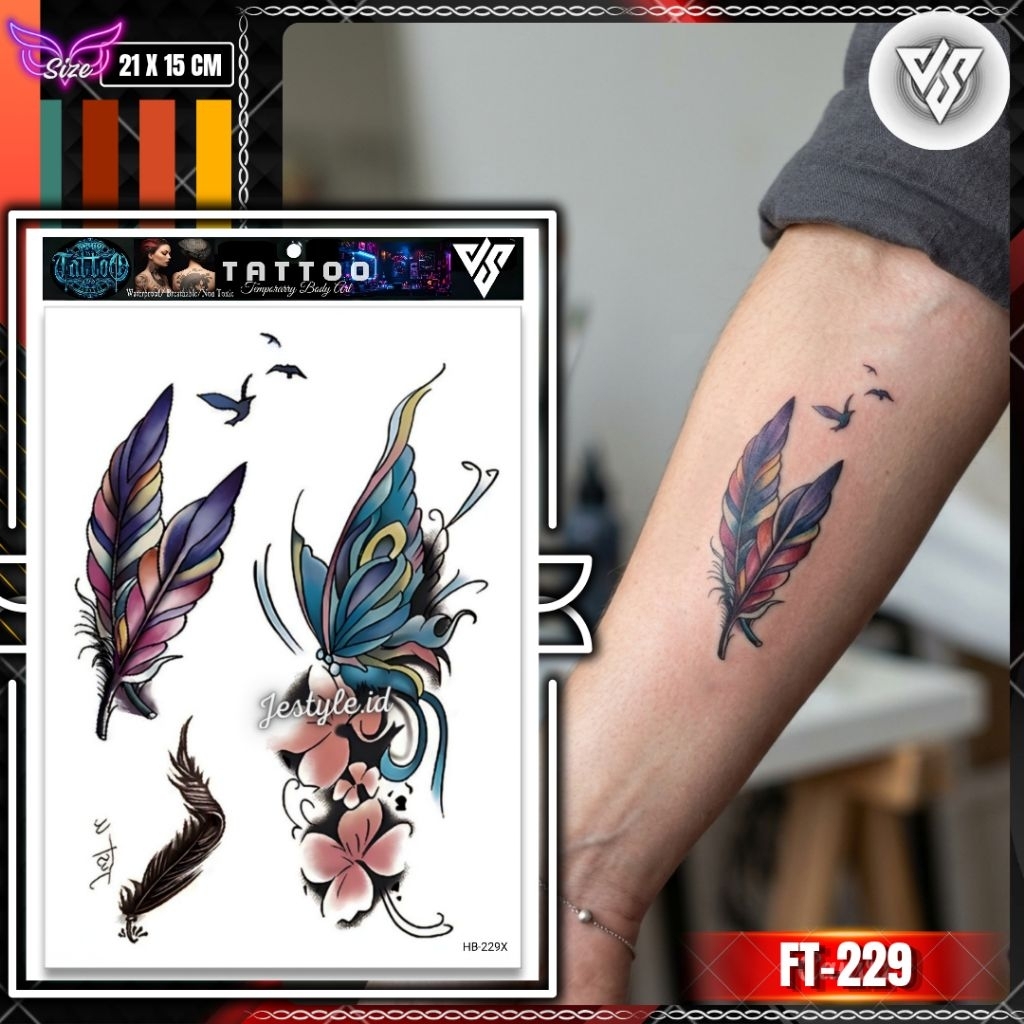 [HB-229] Tato Temporer Temporary Tattoo Bulu Jaring