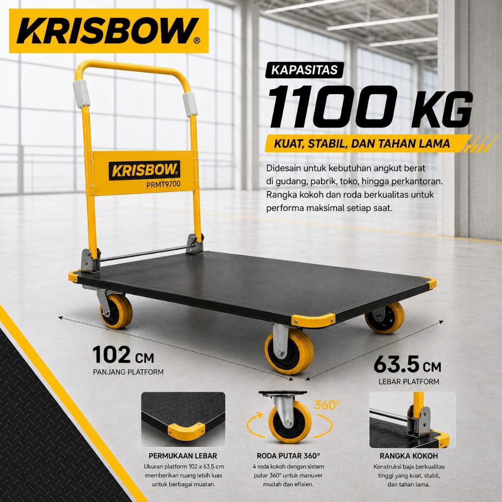 Troli Barang Krisbow 1,1 Ton 100% Original. Troli Barang . Troli Krisbow . Troli barang 700kg