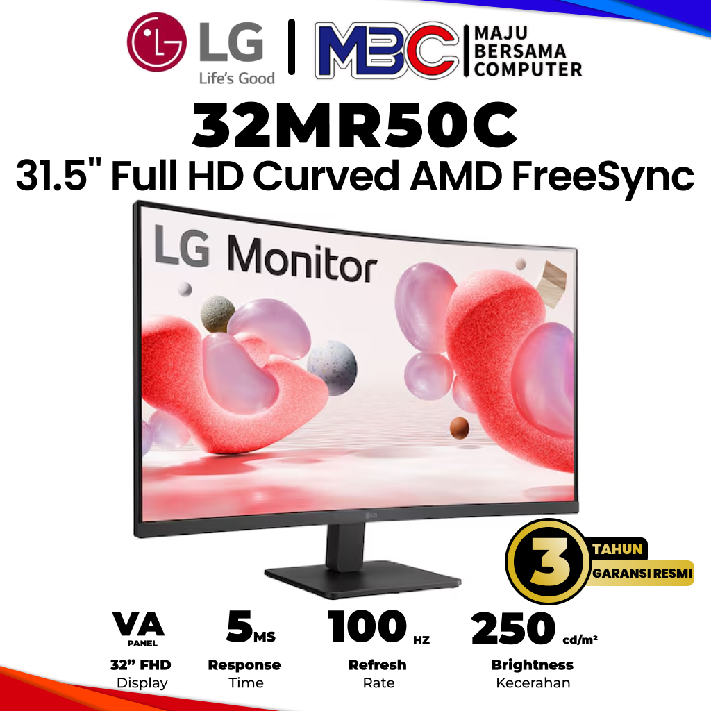 LED LG 32MR50C Curve31.5 FHD VA 1080P Curved 100Hz 5ms - Monitor 32 Inch