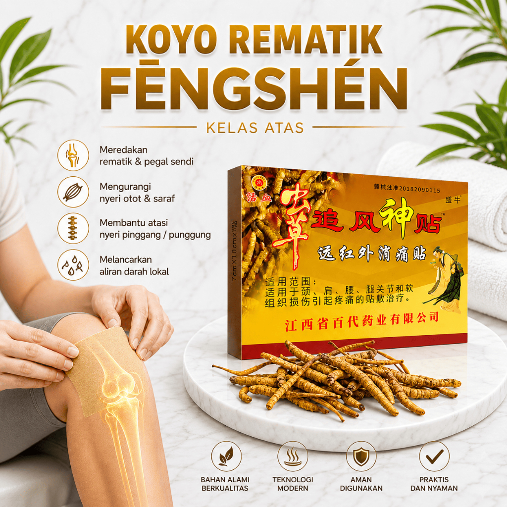 KOYO REMATIK FĒNGSHÉN - Koyo Herbal Cina Pereda Nyeri Sendi & Otot Pegal Linu - Plester Terapi Remat