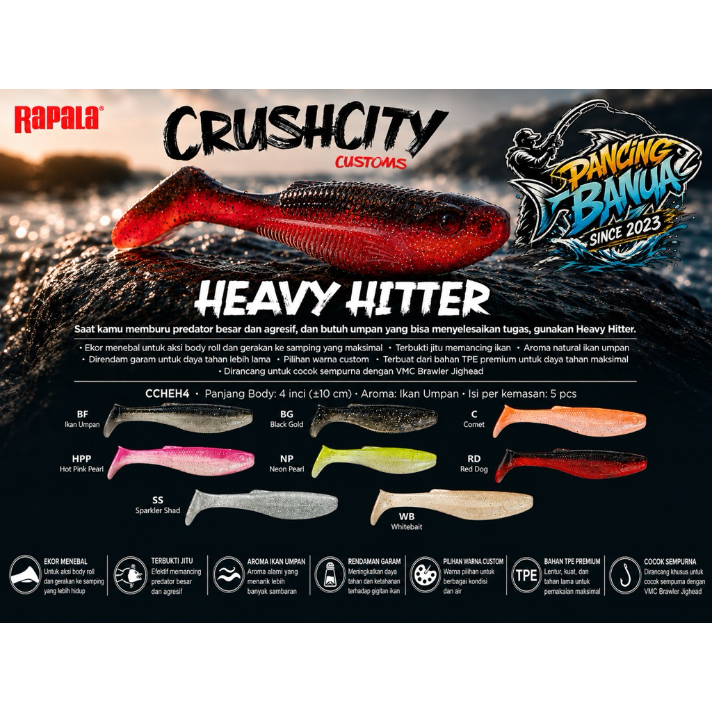 SOFT LURE RAPALA CRUSHCITY 10CM