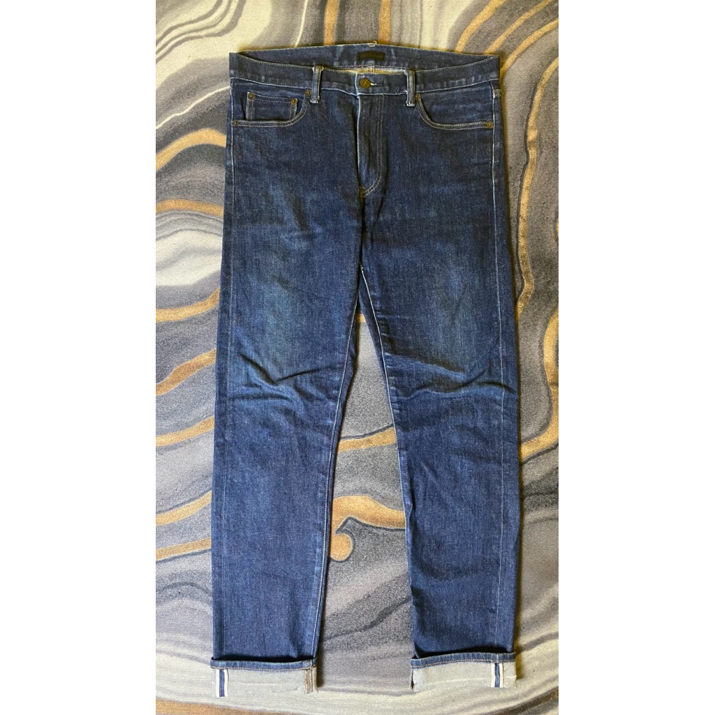 Celana Panjang Jeans Pants Uniqlo Denim (selvedge) bluewashed Second Original