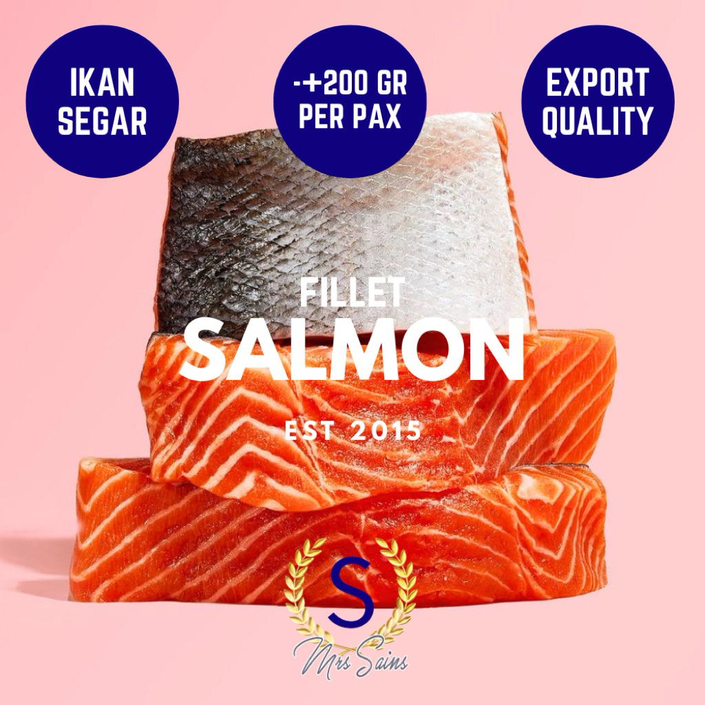 IKAN Ikan Salmon Trout Fillet Segar 1KG @200GR | No Amis | Daging tebal | Kualitas terjamin | Fresh 