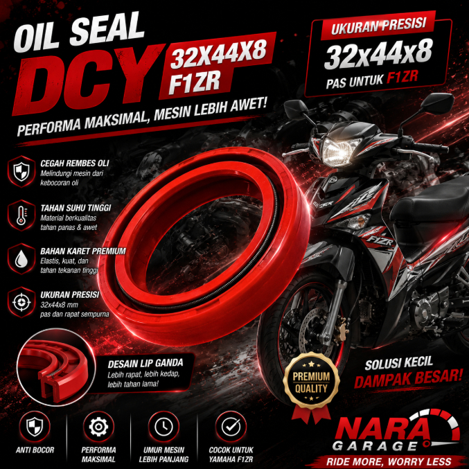 Level Up oil seal DCY 32x44x8 seal kruk as kanan F1ZR Alfa Sigma Rc100 Rc110 Tornado Satria Lumba Sa