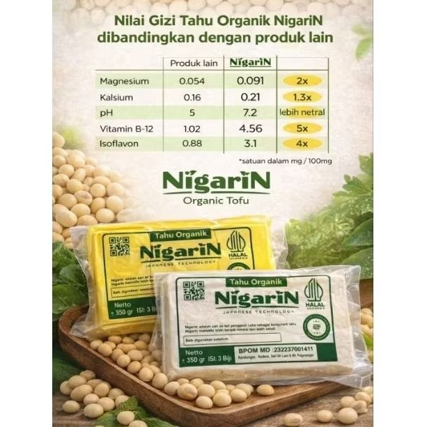 Tahu organik Nigarin non-BMO