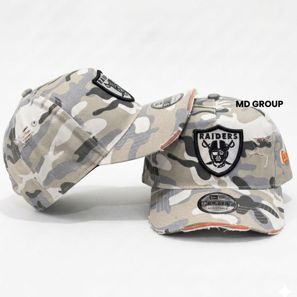 Topi Baseball Camo Distro Ripped Damage Caps Raiders Premium Import Fashion Pria Wanita