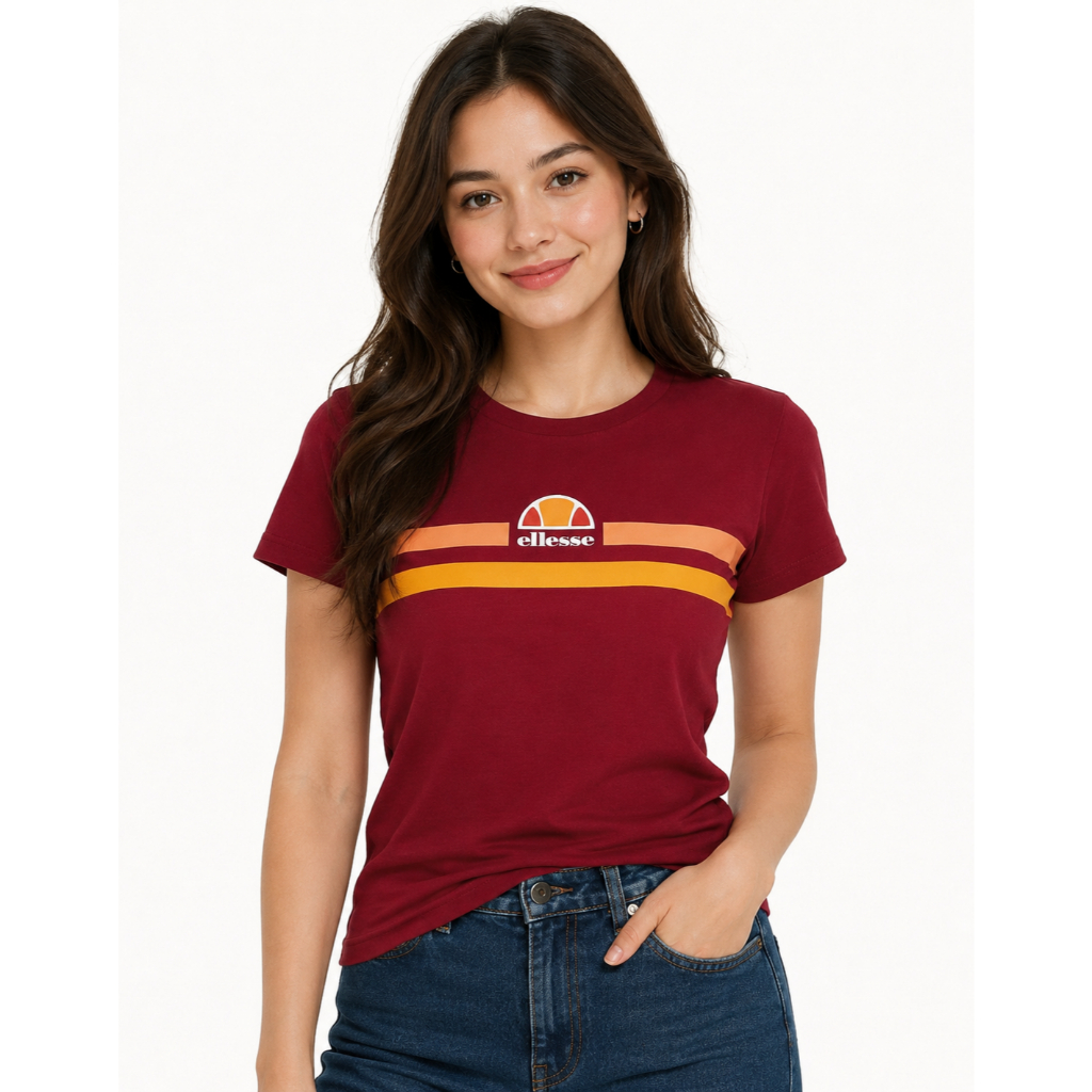 Kaos Ellesse Alba Women Crop Tee Maroon Original