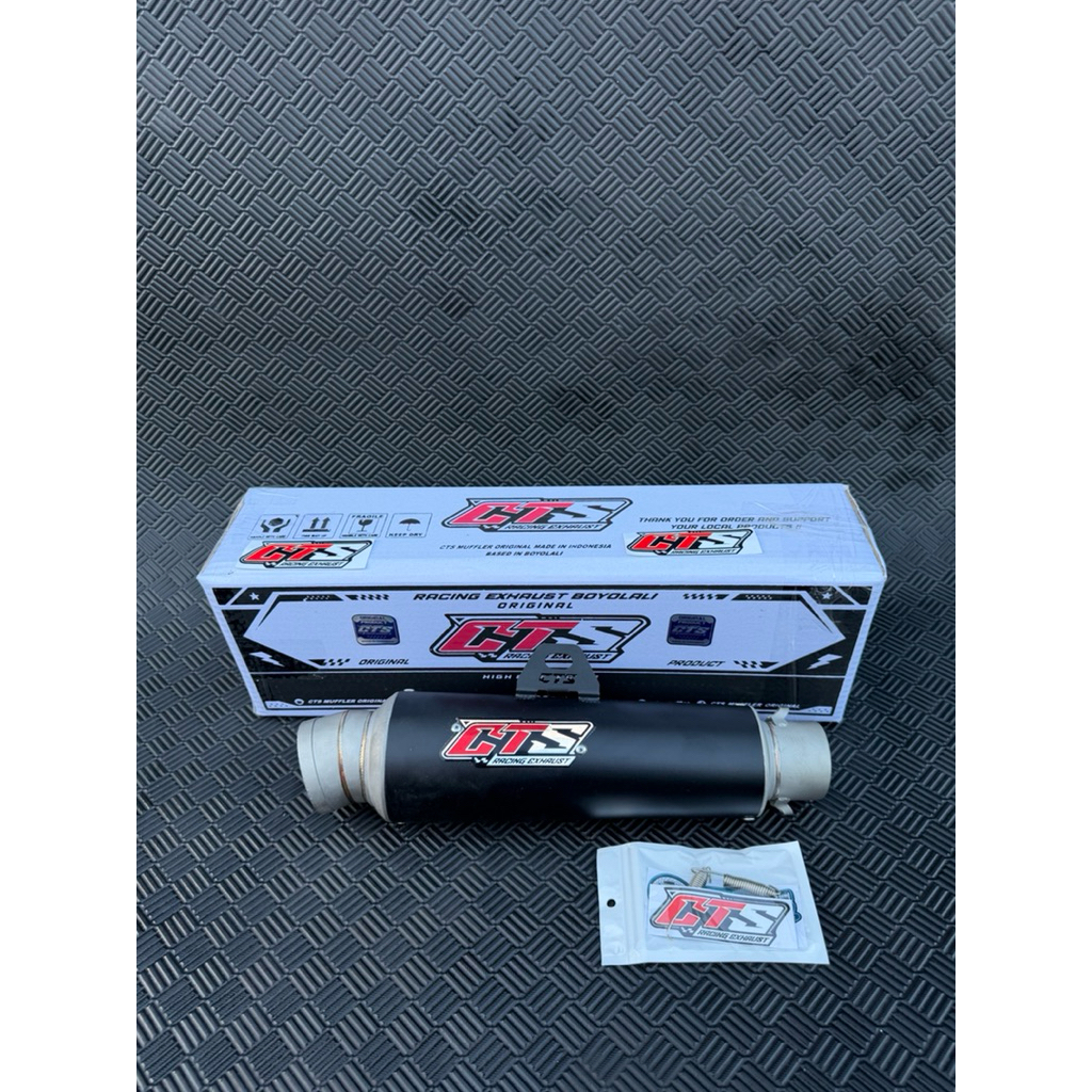 KNALPOT CTS KOMPETISI 25CM BLACK SUPER GRADE A LOGO TERBARU NEW