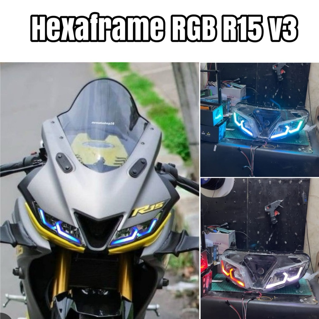 Lampu Alis Hexaframe RGB Yamaha R15 v3