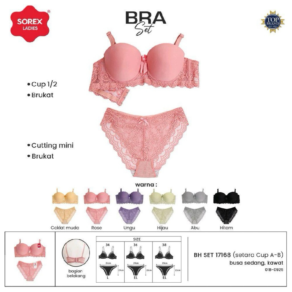 SOREX BRA SET BH SET KAWAT BUSA RENDA 17168
